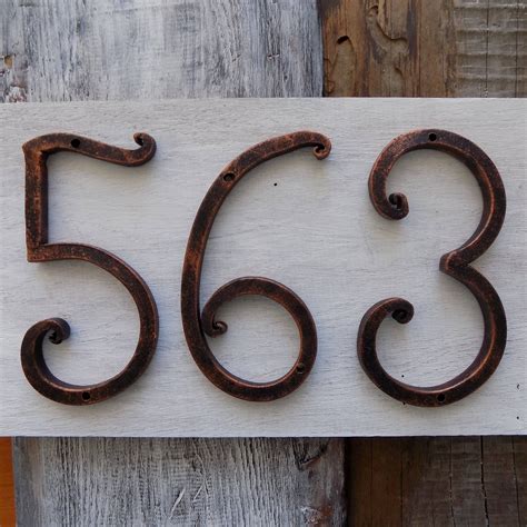 vintage house numbers metal|metal house numbers 5 inch.